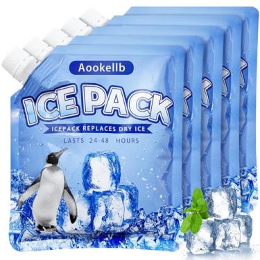 Imagem de Pacotes de gelo reutilizáveis 2025 para refrigerador, pacote com 5 pacotes de gel de longa duração para refrigeradores, bolsas frias para mochilas, lancheira, bolsa térmica, mantém os alimentos frios