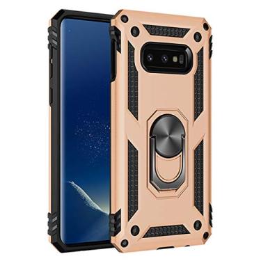 Imagem de SORAKA Capa para Samsung Galaxy S10e com suporte de anel capa protetora para Samsung Galaxy S10e capa traseira de policarbonato rígido com placa de metal para celular magnético suporte de carro