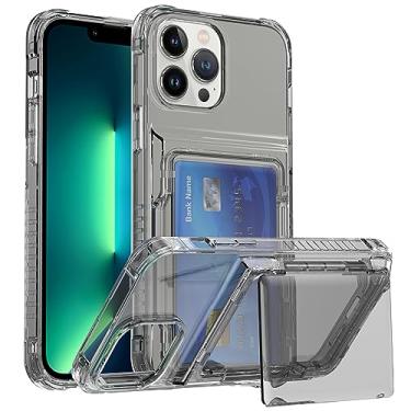 Imagem de SORAKA Capa transparente para iPhone 13 Pro com porta-cartões,capa protetora 2 em 1 em acrílico transparente e TPU macio