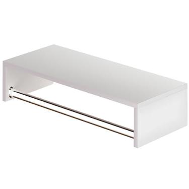 Imagem de Cabideiro De Parede Arara Com Prateleira 60cm em Mdf Reforçado 15mm Branco