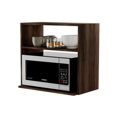 Imagem de Modulo Suspenso Nicho Parede Micro-ondas Cozinha Nogal