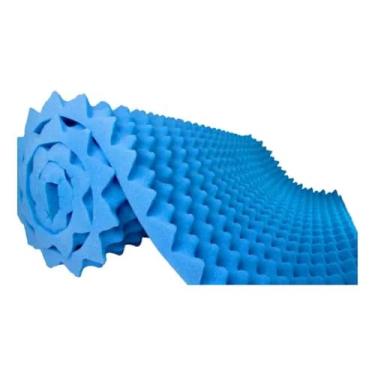 Imagem de Colchão Caixa Casca De Ovo D20 Solteiro Anti-escaras AZUL