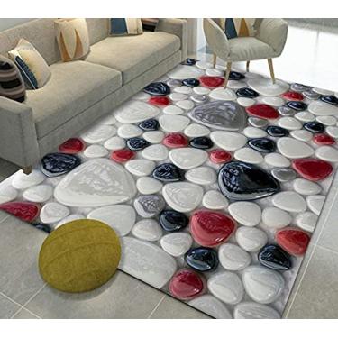 Imagem de Tapetes de área tridimensional 3D de paralelepípedos Tapete Sala de estar Quarto Lavável Tapete Antiderrapante C-180 * 280cm (Cor: B, Tamanho: 160 * 230cm)