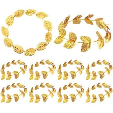 Imagem de Fantasia de festa de toga com bandana Wreath Crown meekoo Greek Leaf