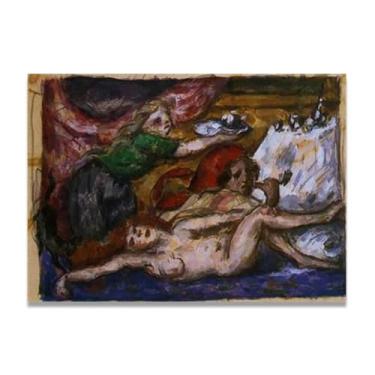 Imagem de LKXGRRSFG Arte em tela The Rum PunchPaul Cézanne: obra-prima pós-impressionista, decoração de casa 81 x 112 cm sem moldura
