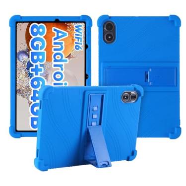 Imagem de Capa para tablet UMIDIGI G3 Tab Ultra de 10,1 polegadas, capa protetora de silicone macio, adequada para crianças, capa para tablet com suporte ajustável, 4 cantos espessos à prova de choque, azul