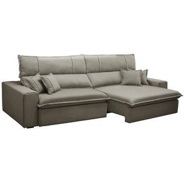 Imagem de Sofá Retrátil Reclinável Para Sala 3 Lugares 210cm Aisha F04 Veludo Marrom Claro - Lyam Decor