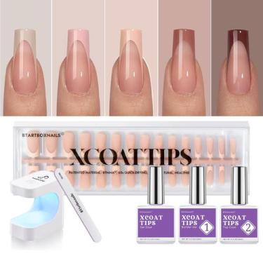 Imagem de Press On Nails Bartbox Nails XCOATTIPS Skin Tones Square - BTARTBOXNAI