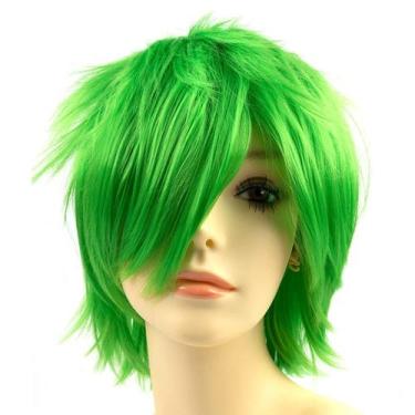 Imagem de Peruca Modernfairy Anime Halloween Verde Sintético de Cabelo Curto - M