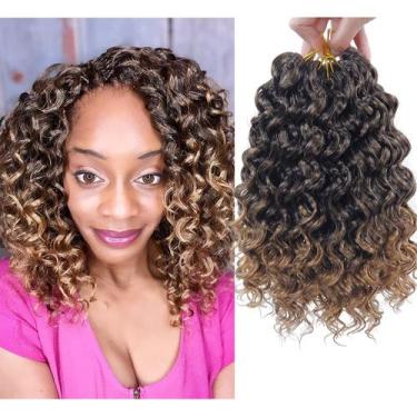 Imagem de Cabelo de crochê YXCHERISHAIR Short GoGo Curl Deep Wave 10 polegadas