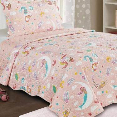 Imagem de Colcha Patchwork Solteiro Infantil Dupla Face 2 Peças Camesa