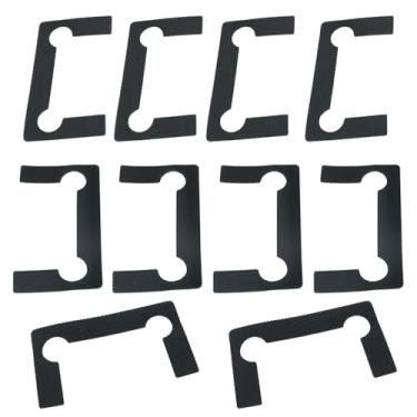 Imagem de Dsjnf Gaxeta de dobradiça de vidro de 82 x 46 mm arruela de porta de chuveiro vertical tipo dobradiça braçadeira de porta de chuveiro fácil instalação preta 10 peças