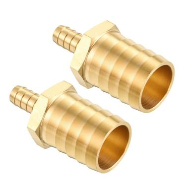 Imagem de Kozelo Pacote com 2 acessórios de farpas de mangueira de latão Farpas de mangueira de 2,5 cm para conexões de 3/20.3 cm para máquinas domésticas, banheiras de massagem e sistemas de irrigação