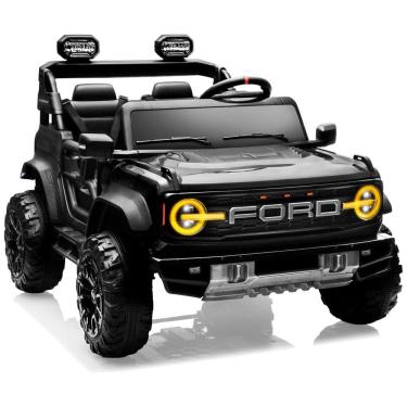 Imagem de Carro Elétrico Licenciado Ford Bronco Raptor 24V para Crianças Grandes, 2 Lugares com Controle Remoto, Preto 24V, First Ride On