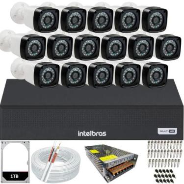 Imagem de Kit Cftv 16 Câmeras Full Hd 2mp Dvr Intelbras Mhdx 16ch 1TB