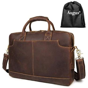 Imagem de Augus Bolsa, Pasta de Couro de Flor Integral para Laptop Mascilino