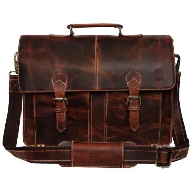 Imagem de Rustic Town Bolsa, Maleta de Couro para Laptop Masculina