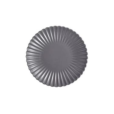 Imagem de Prato de serviço nórdico criativo cerâmica redonda crisântemo prato de jantar frutas salada bolo prato bife cozinha ocidental utensílios de mesa 8 polegadas 10 polegadas pratos (cor: cinza 20.3 cm)