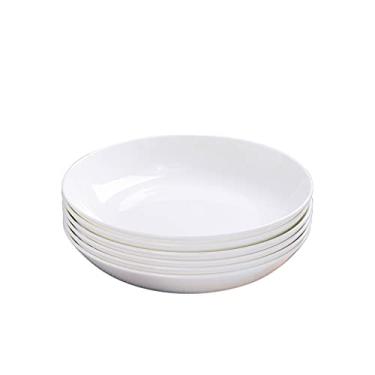 Imagem de Prato de Serviço de Porcelana Conjunto de 6 Pratos de Salada de 19 cm, Forno de Micro-ondas e Lava-louças, Pratos de Servir Pizza Massa Pratos de Servir Sobremesa Appetzier Pratos Conjunto de Louça