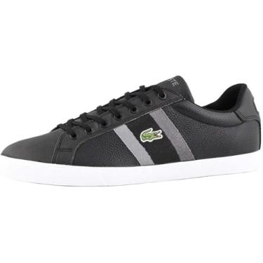 Imagem de Lacoste Tênis masculino com cadarço, Preto/cinza escuro, 44