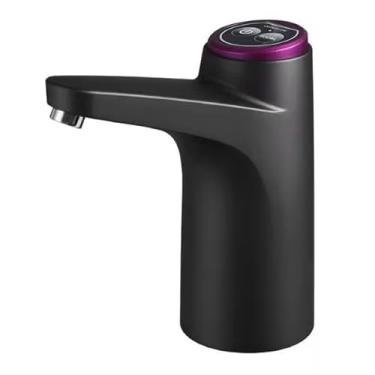 Imagem de Bomba de Água Elétrica para Bebedouro com Galão e Garrafão de 20L - Dispenser Recarregável USB, Design Luxo para Cozinha, Festas e Ambientes Sociais(A）Modelo Automático preto)