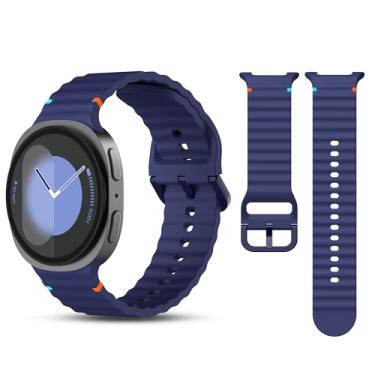 Imagem de Pulseira de substituição para smartwatch de silicone macio compatível com Samsung Galaxy Watch 8 de 40 mm e 44 mm/Galaxy Watch 8 Classic de 46 mm, sem lacunas