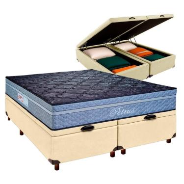 Imagem de Cama + Bau Blindado E Colchão Molas Ensacadas Queen - Petrus Paropas