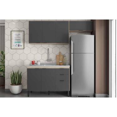 Imagem de Cozinha Completa Firenze 3 Peças (1balcão+2aéreos) C3p50 Avena-grafito - Demóbile