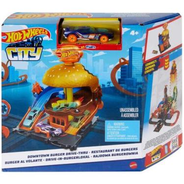 Imagem de Hot wheels city drive thru do hamburguer - mattel hdr26