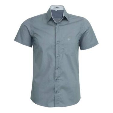 Imagem de Camisa Social Amil Manga Curta Bolso Comfort Tricoline Algodão 1900, C