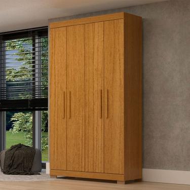 Imagem de Guarda-Roupa Solteiro Lana 4 Portas 2 Gavetas 100% Mdf Cinamomo - Acp Móveis