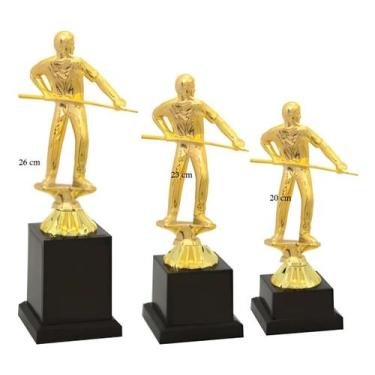 Imagem de Trofeu Sinuca Bilhar kit com 3 unidade - Vitória