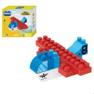 Imagem de Blocos de Montar Avião Aviator Aero Clube City Friends 10 Peças Blocz