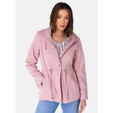 Imagem de Casaco Parka Rosa Forrada Peluciada Botão Dourado-Feminino