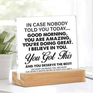 Imagem de Presentes inspiradores citações motivacionais placa decoração de escritório em casa em caso ninguém te disse hoje placa para mesa prateleira mesa