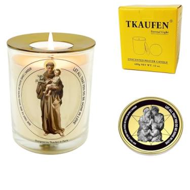 Imagem de Tkaufen Vela de Santo Antônio de Pádua 50 Horas│Cera de Soja Despejada à Mão │Encontre Itens Perdidos, Bênção para Exame de Fertilidade de Casamento, Doença Física, Proteção Infantil, Milagre de Busca