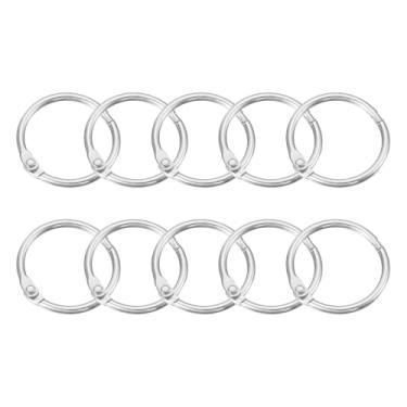 Imagem de Anéis de cortina de chuveiro, 20 peças - ganchos de cortina de chuveiro redondos de aço carbono, anéis de encadernação de folhas soltas de 2,5 cm para varões de cortina de chuveiro (prata)