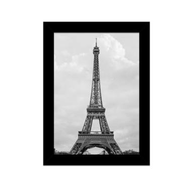 Imagem de Porta-retratos 20 x 25 cm para pendurar na parede, exibindo imagens 12 x 18 cm com tapete ou 20 x 25 cm sem tapete, 1 pacote, preto