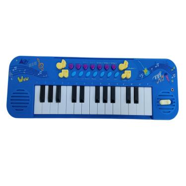 Imagem de Kit Teclado Musical Infantil com Microfone - Azul