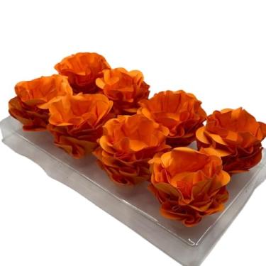 Imagem de Kit com 120 Forminhas para Doces Finos em Formato de Flor – Linha Style Elegante – Ideal para Casamentos, Aniversários e Festas Sofisticadas(Laranja)