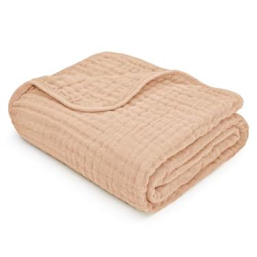 Imagem de Comfy Cubs Cobertor de musselina para bebê - macio, leve, cobertores de algodão de 6 camadas para recém-nascidos, bebês e crianças pequenas - 101,6 cm x 101,6 cm grande, respirável e versátil para