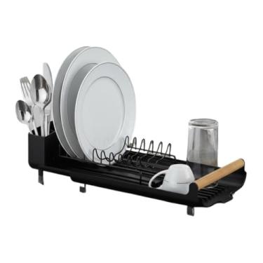Imagem de Escorredor De Pratos ExtensíVel – Escorredor AjustáVel Para Pratos, Copos E Talheres(PRETO)