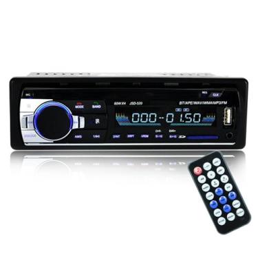 Imagem de Receptor estéreo para carro, JSD520, leitor de MP3 Bluetooth com rádio USB/SD/FM, visor LCD, controle remoto