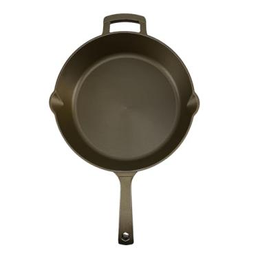 Imagem de Big Kitchen Frigideira de ferro fundido pré-temperada exclusiva da Old Mountain, superfície lisa e polida, frigideira, forno antiaderente, seguro para churrasqueira e fogão, (12)