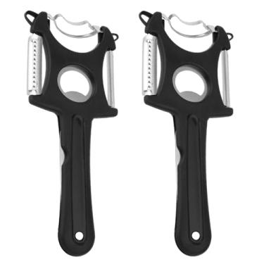 Imagem de 2un. Descascadores Milho 6-em-1 Multifunção, Descascador Legumes e Ralador Batata Tudo-em-Um para Cozinha Doméstica Restaurante e Uso Exterior (Preto)