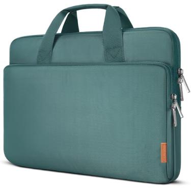 Imagem de DOMISO Bolsa para laptop de 16 polegadas resistente à água com alça para Dell/HP Pavilion Envy/ThinkPad IdeaPad/ASUS Vivobook de 16 polegadas, verde