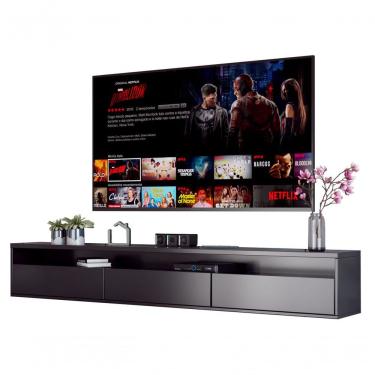 Imagem de Rack Suspenso Para Tv Life 1.8 Preto Acetinado - Móveisaqui