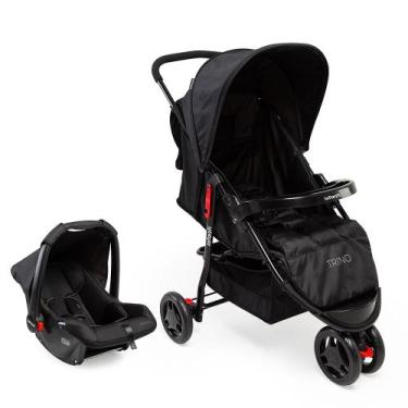 Imagem de Carrinho Trino DUO Preto com bebê conforto Infanti