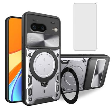 Imagem de Asuwish Capa de celular para Google Pixel 7 5G Slide Camera Magnetic Cover com protetor de tela de vidro temperado e suporte de anel acessórios de celular híbrido Pixel7 Pixle Seven 6.3 feminino