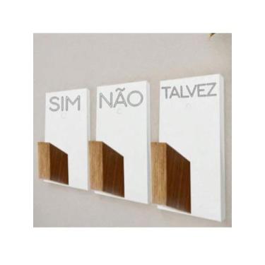 Imagem de Trio De Ganchos Penduradores Provador Lojas Sim Não Talvez - A Loja do